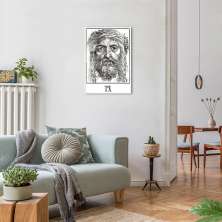 Quadro The Head of Christ Crowned 43x30 Filete Branco