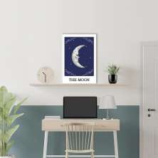 Quadro The Moon Tarot 100x70 Filete Branco