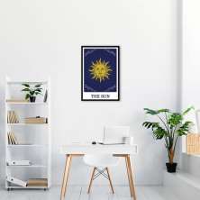 Quadro The Sun Tarot 60x43 Caixa Preto
