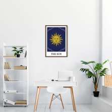 Quadro The Sun Tarot 86x60 Caixa Marrom