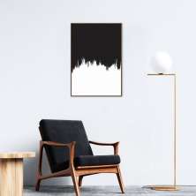 Quadro Tinta Preta 86x60 Filete Marrom