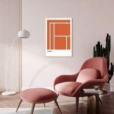 Quadro Tipos de Quadra Tênis RG 100x70 Filete Marfim