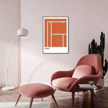 Quadro Tipos de Quadra Tênis RG 100x70 Filete Marrom