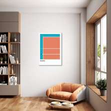 Quadro Tipos de Quadra Vôlei 60x43 Filete Branco