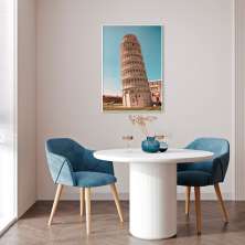 Quadro Torre de Pisa Itália 100x70 Filete Branco