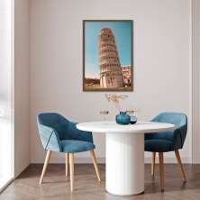 Quadro Torre de Pisa Itália 60x43 Caixa Marrom