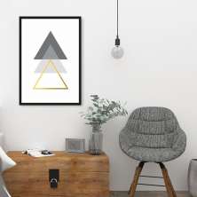Quadro Triângulo Escandinavo 100x70 Caixa Branco