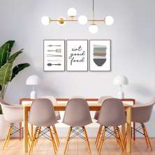Quadro Trio Cozinha Divertida 214x100 3-100x70 Filete Marrom