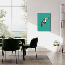 Quadro Tucano Geométrico 60x43 Filete Preto