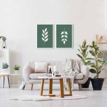 Quadro Up Folhas Escandinavas 142 x 100 2-100x70 Caixa Branco