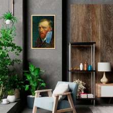 Quadro Van Gogh de Máscara Pandemia 100x70 Caixa Marfim