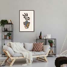 Quadro Vaso Boho 86x60 Caixa Marrom