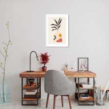 Quadro Vaso Boho Salmão 86x60 Caixa Branco