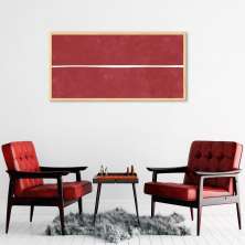 Quadro Vermelho Linha Minimalista 120x60 Caixa Marfim