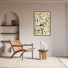 Quadro Vintage Artropodes 100x70 Caixa Marrom