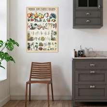 Quadro Vintage Botânica Alimentos 86x60 Filete Marfim