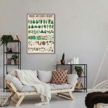 Quadro Vintage Botânica Folhas e Plantas 60x43 Filete Marrom