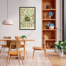Quadro Vintage Moluscos 86x60 Caixa Preto