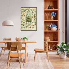 Quadro Vintage Moluscos 86x60 Filete Marrom