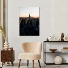 Quadro Visão Aérea Prédios New York 60x43 Sem Moldura