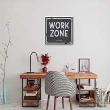 Quadro Work Zone 43x43 Filete Branco