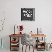 Quadro Work Zone 86x86 Filete Preto
