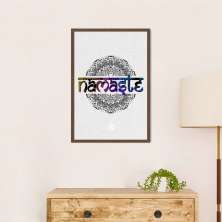 Quadro Yoga Namaste 100x70 Caixa Marrom