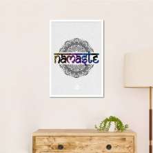 Quadro Yoga Namaste 86x60 Caixa Branco