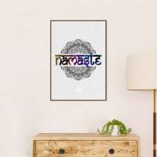 Quadro Yoga Namaste 86x60 Filete Marrom