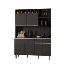 Armário Cozinha Completo Robin 6 Portas - Cinza