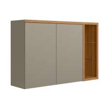 Armario Aereo 2 Portas 1 Nicho NIce Jequitiba Gris