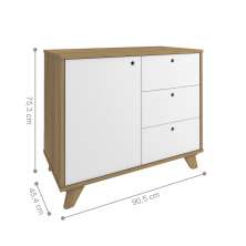 Balcão 3 Gavetas Capri Olmo Branco