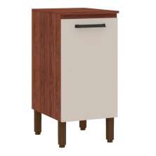 Balcão Cozinha com Tampo e 1 Porta Ottawa Nogueira Off White