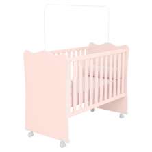 Berço com 4 Pés Rodizio Tóquio Rosa Acetinado