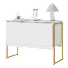 Buffet Classico 3 Portas Branco Dourado  