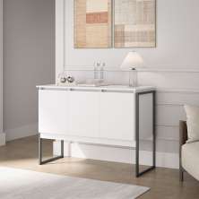 Buffet Classico com 3 Portas Veneza Branco Preto