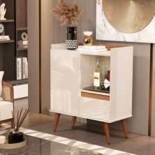 Buffet Essenciale Pés Retro Off White Freijó