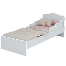 Cama Infatil com Proteção Lateral Milão Cinza Acetinado