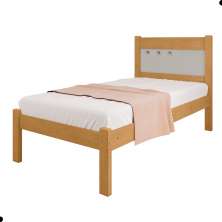Cama de Solteiro Flex Bilac Com Colchão Naturalle Off White