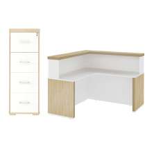 Conjunto Balcão e Arquivo Berlim Carvalho Branco