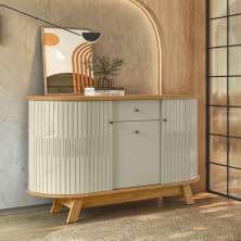 Conjunto Buffet e Cristaleira Budapeste Cumaru Opala