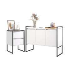 Conjunto Buffet e Gaveteiro Industrial Paris Branco