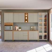 Conjunto Cozinha Compacta Osaka Jequitiba Gris Fosco