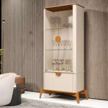 Conjunto Cristaleira e Buffet Alamo Off White Nature