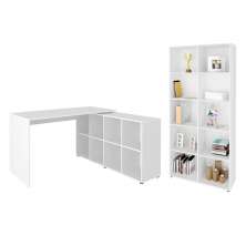 Conjunto Escrivaninha e Estante Ratisbona Branco