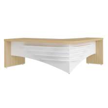 Conjunto Mesa Executiva e Balcão Watford Carvalho Branco