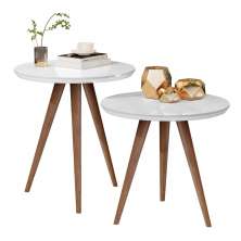 Conjunto Mesa Lateral Sofá Sala Pés Palito