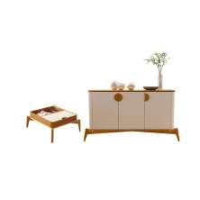 Conjunto Mesa de Centro e Buffet Rogers Off White Nature