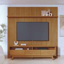 Conjunto Painel e Rack Coimbra Cumaru