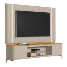 Conjunto Painel e Rack Copenhague Tauari Off White
